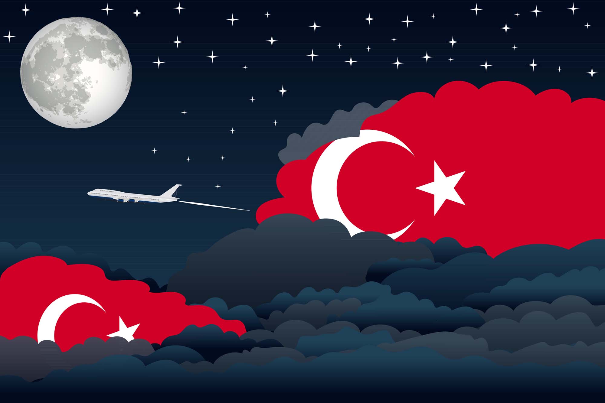Turkey Night Clouds Blanket Throw image 2