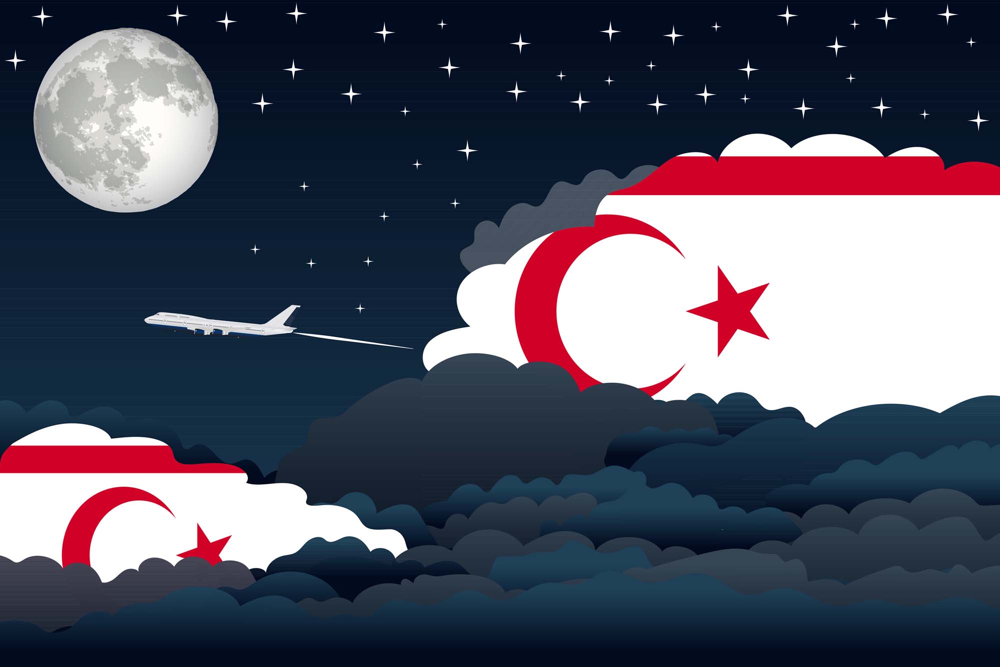 Turkish Republic of Northern Cyprus Night Clouds Blanket Throw image 2