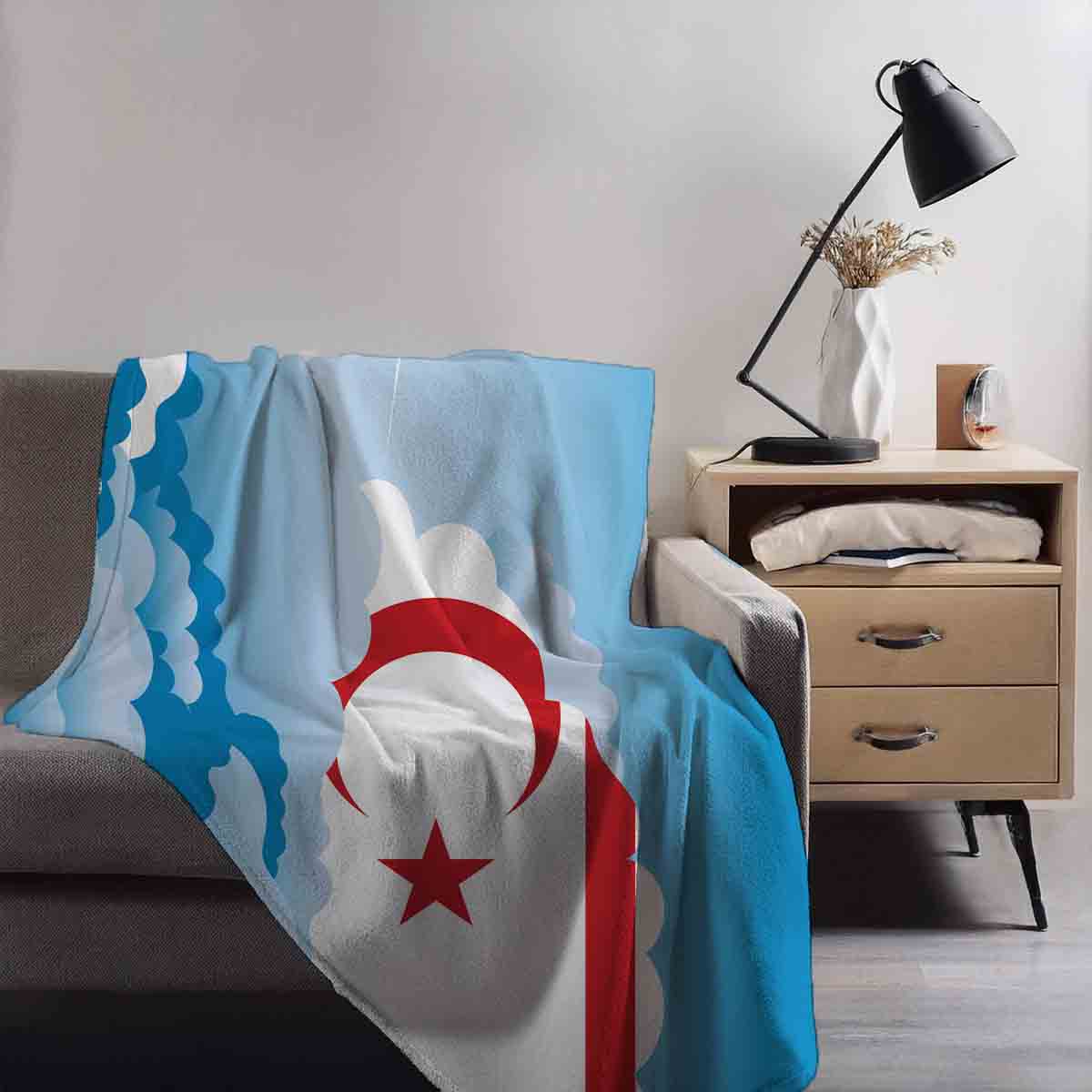 Turkish Republic of Northern Cyprus Day Clouds Blanket Throw