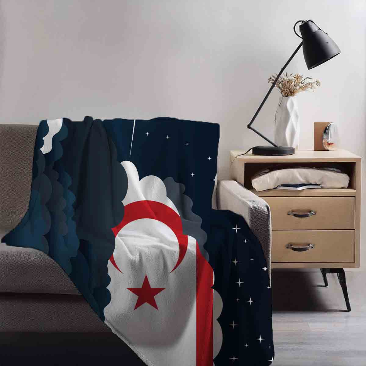 Turkish Republic of Northern Cyprus Night Clouds Blanket Throw