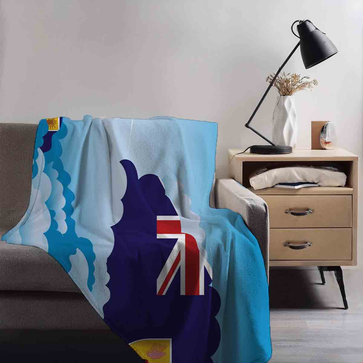 Turks Case and Caicos Islands Day Clouds Blanket Throw
