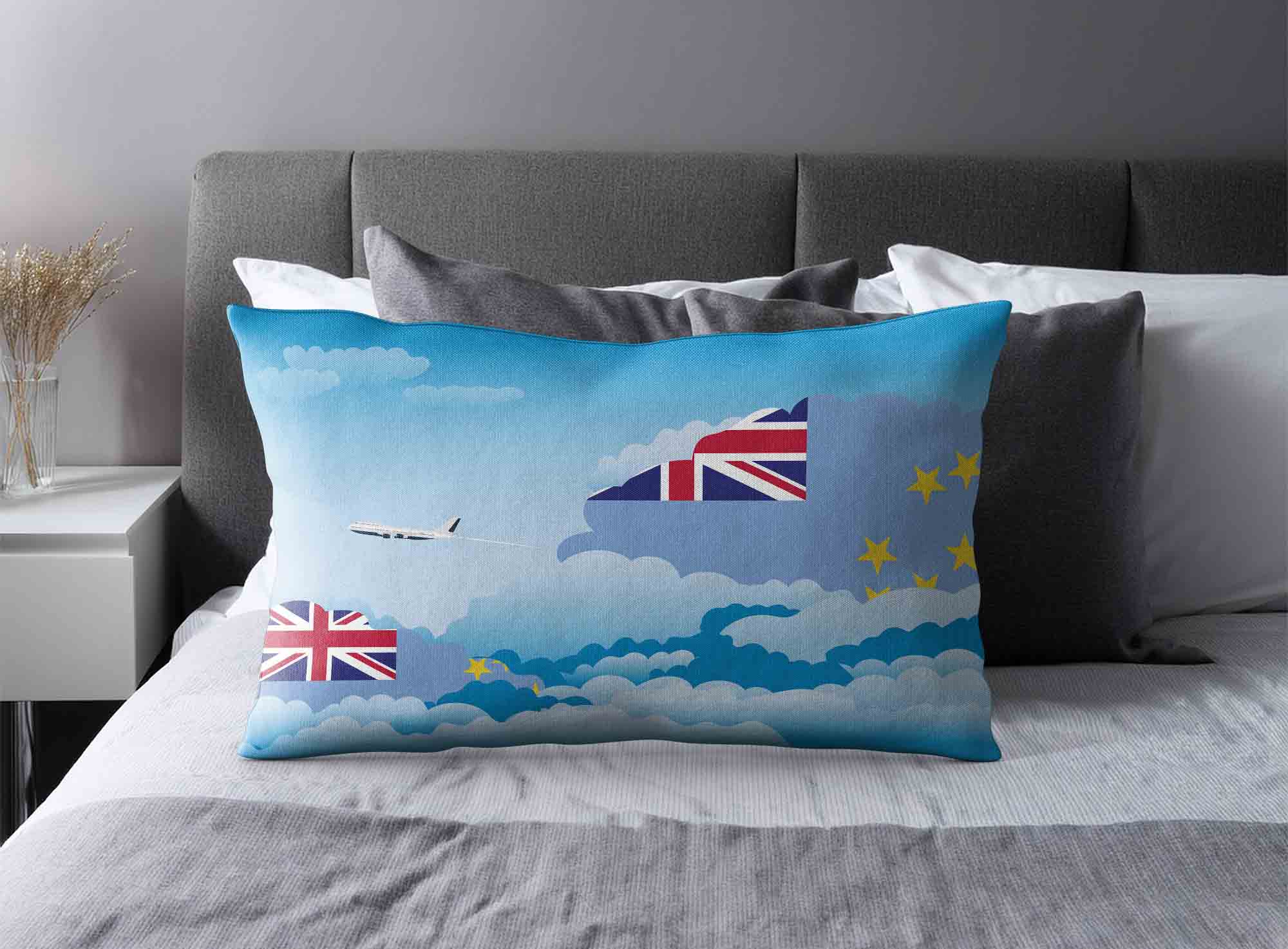 Tuvalu World Airplane Day Clouds Square & Rectangle Pillow Cases | Aviation Sky Travel Decorative Throw Pillow Covers image 2