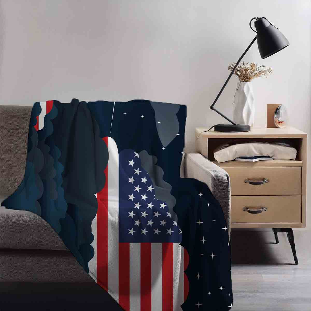 USA Night Clouds Blanket Throw