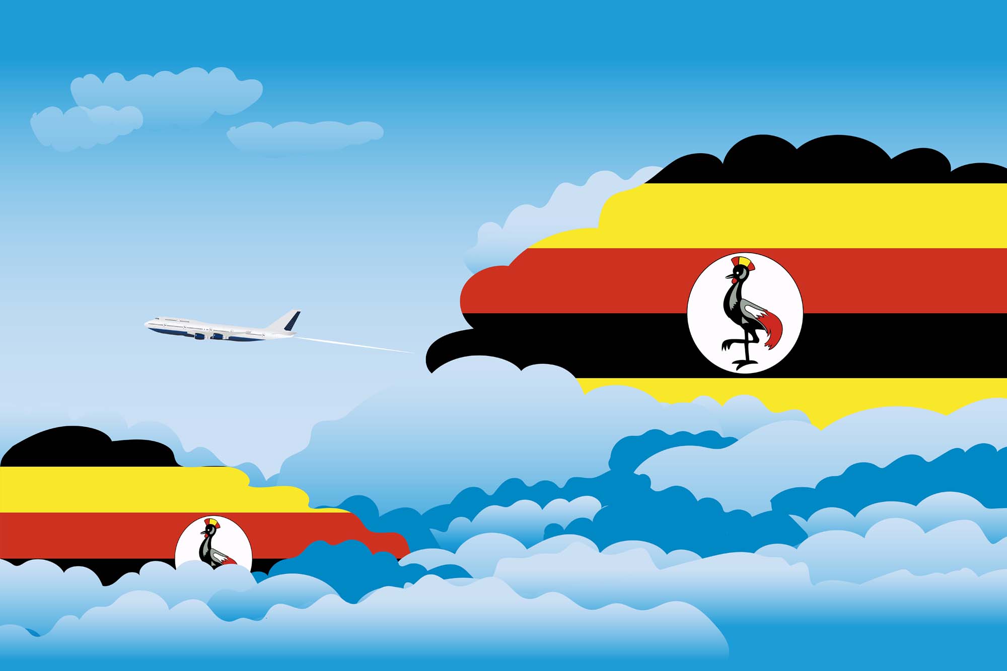 Uganda Day Clouds Blanket Throw image 2