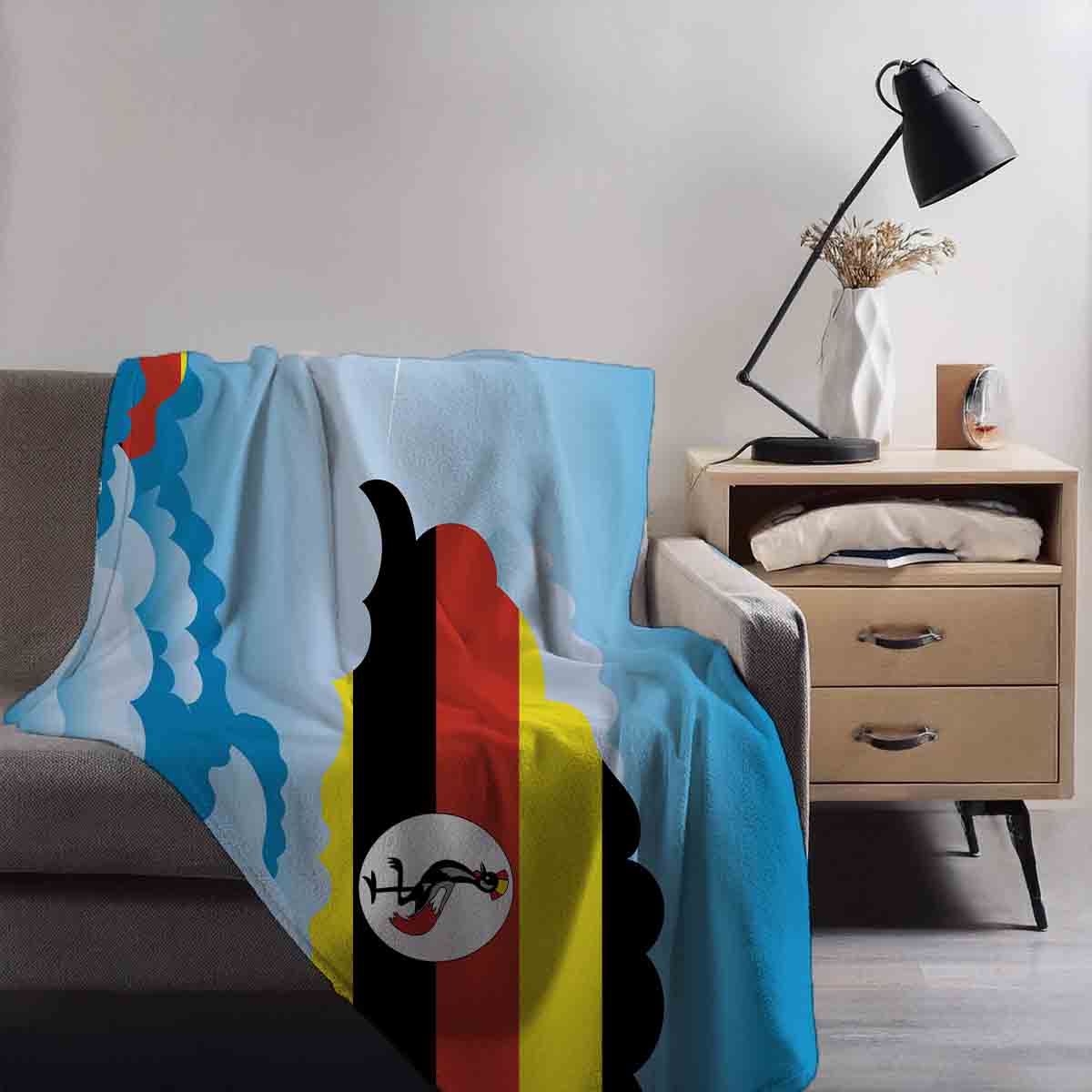 Uganda Day Clouds Blanket Throw