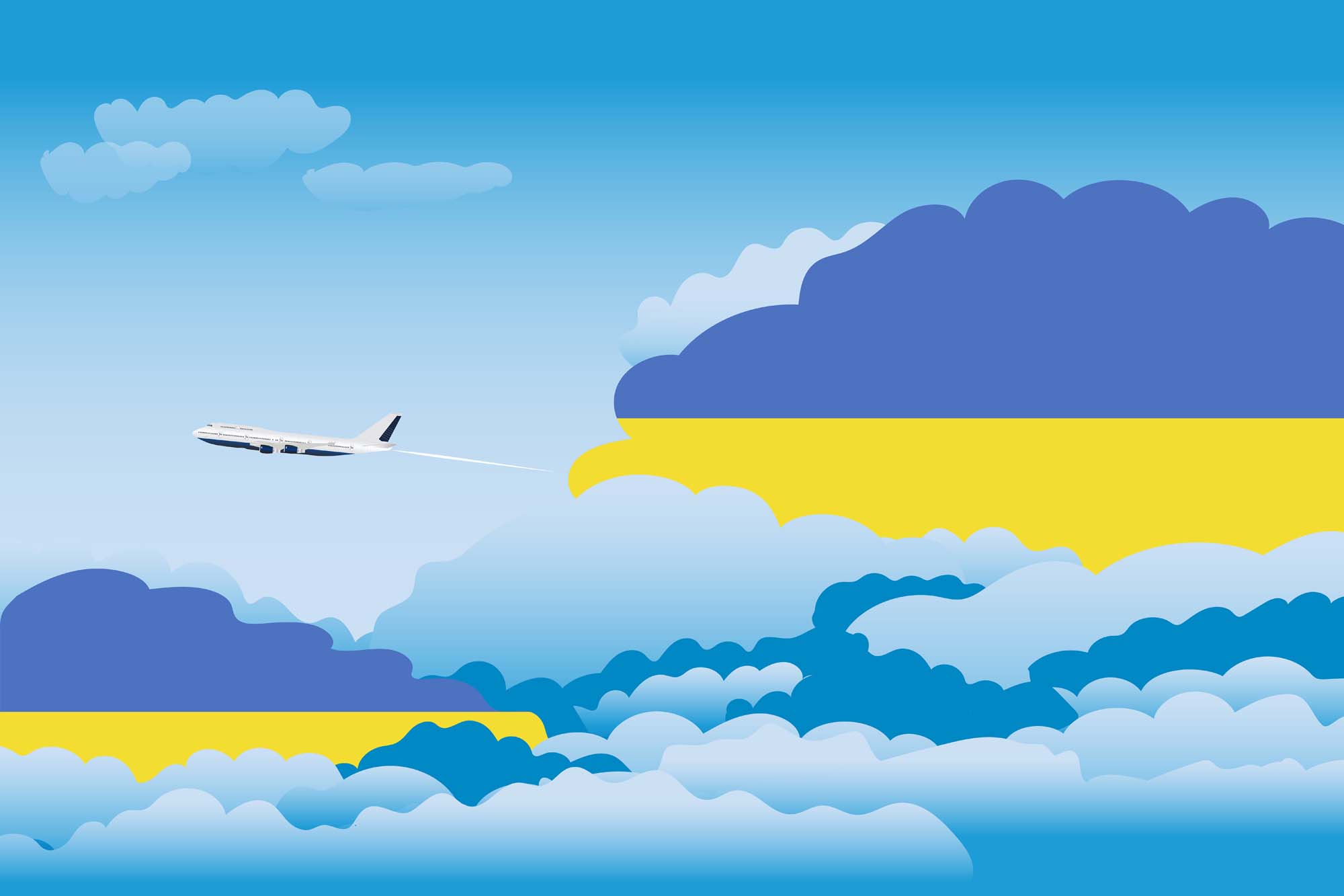 Ukraine Day Clouds Blanket Throw image 2