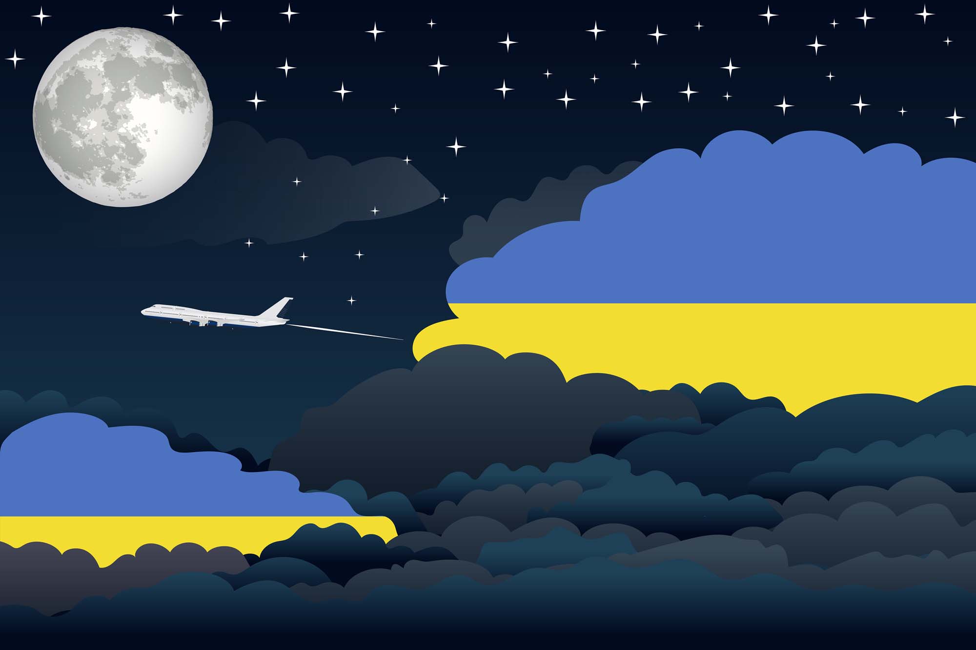 Ukraine Night Clouds Blanket Throw image 2