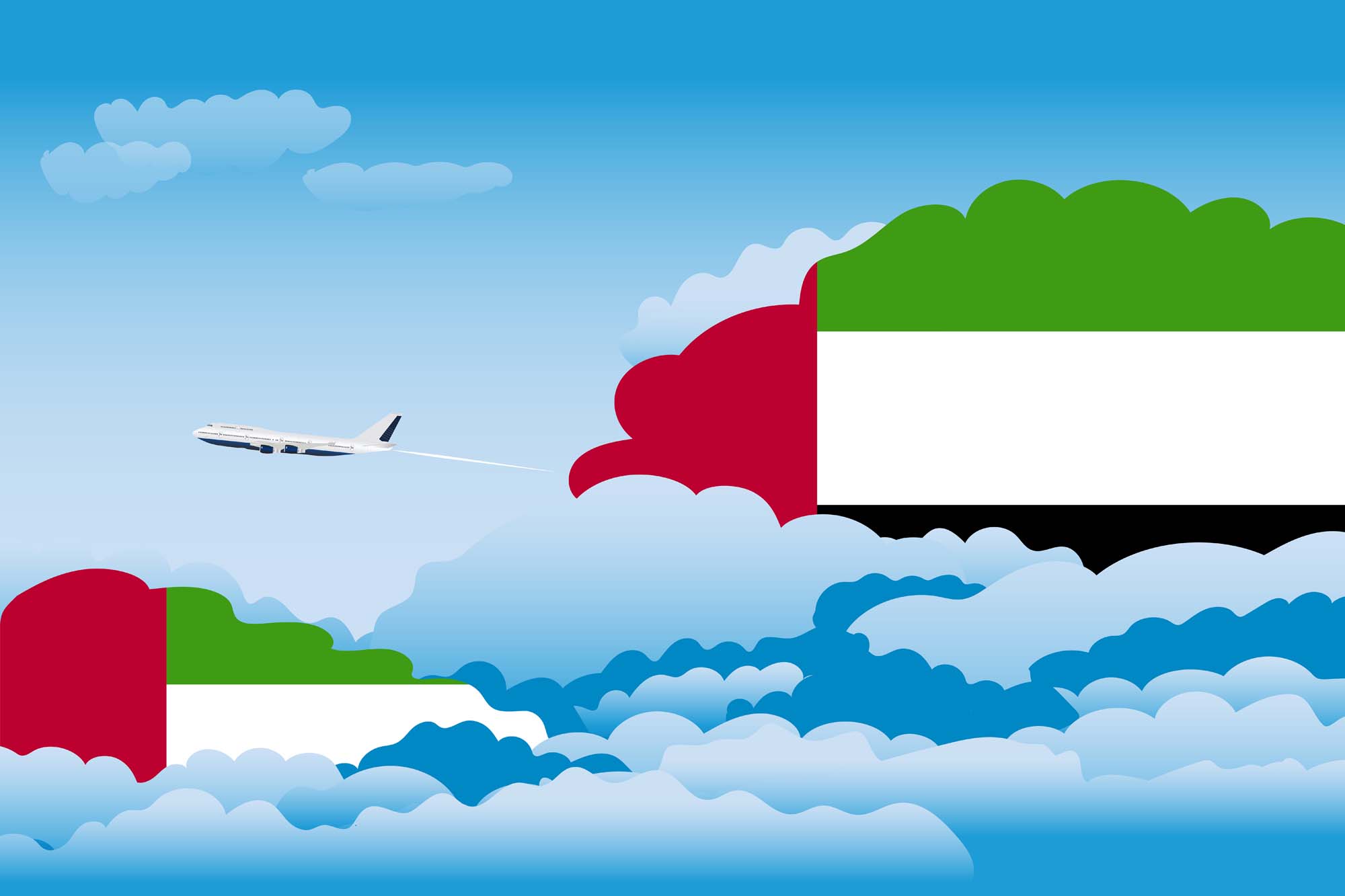 United Arab Emirates Day Clouds Blanket Throw image 2