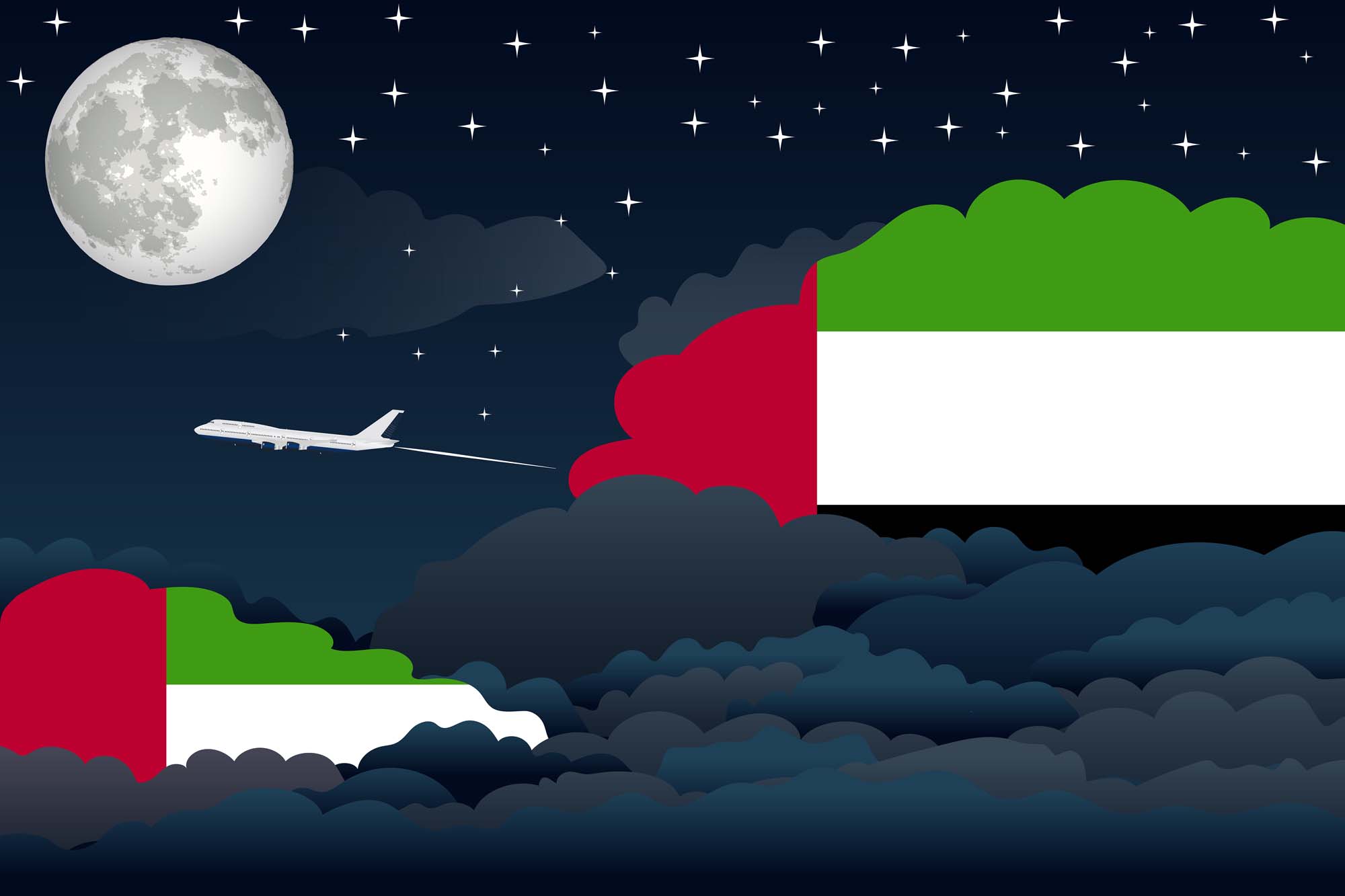 United Arab Emirates Night Clouds Blanket Throw image 2