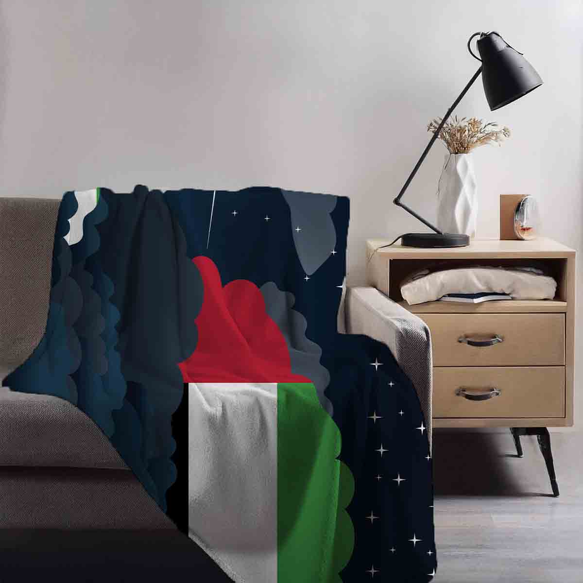 United Arab Emirates Night Clouds Blanket Throw