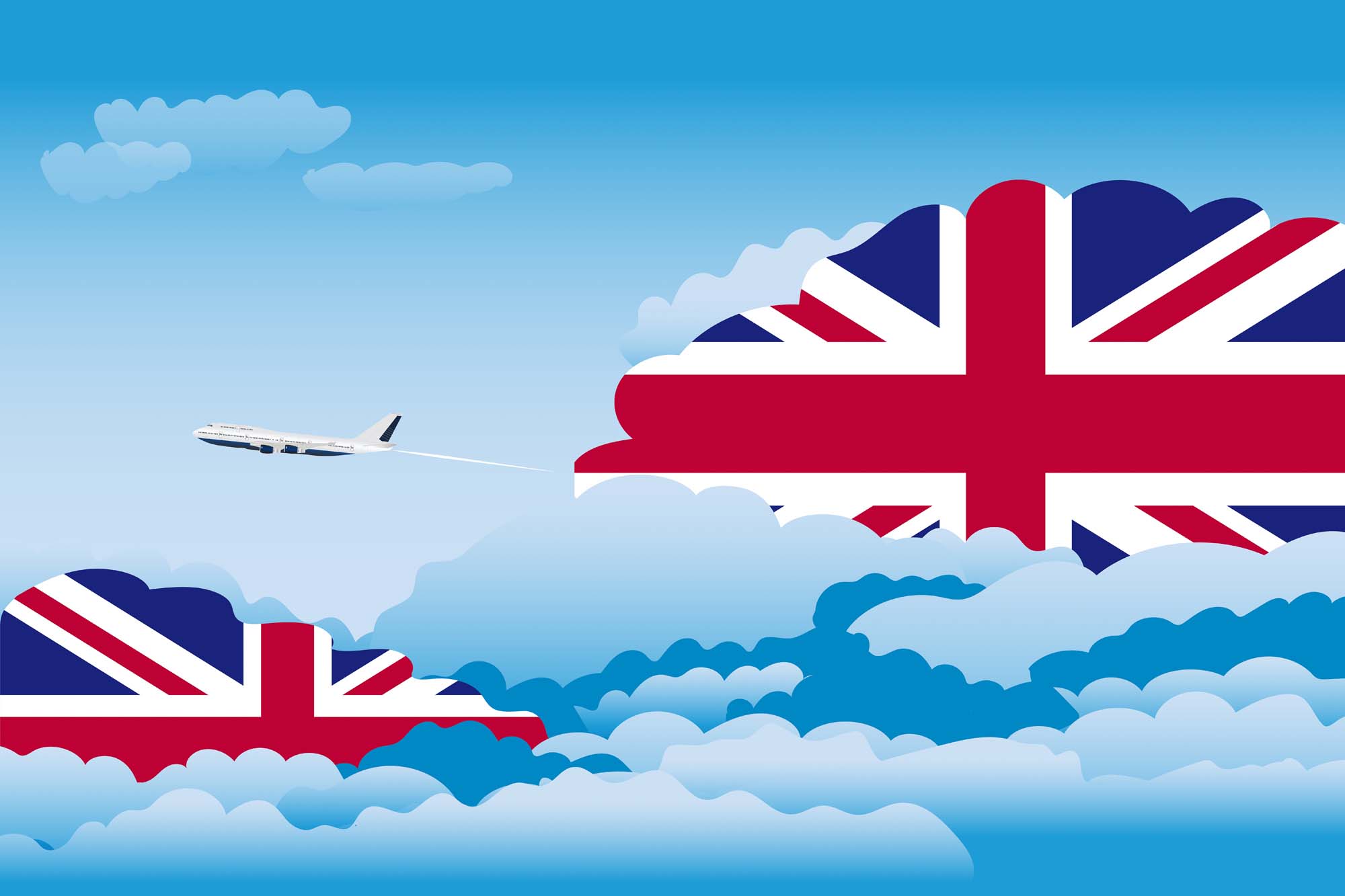 United KIngdom Day Clouds Blanket Throw image 2