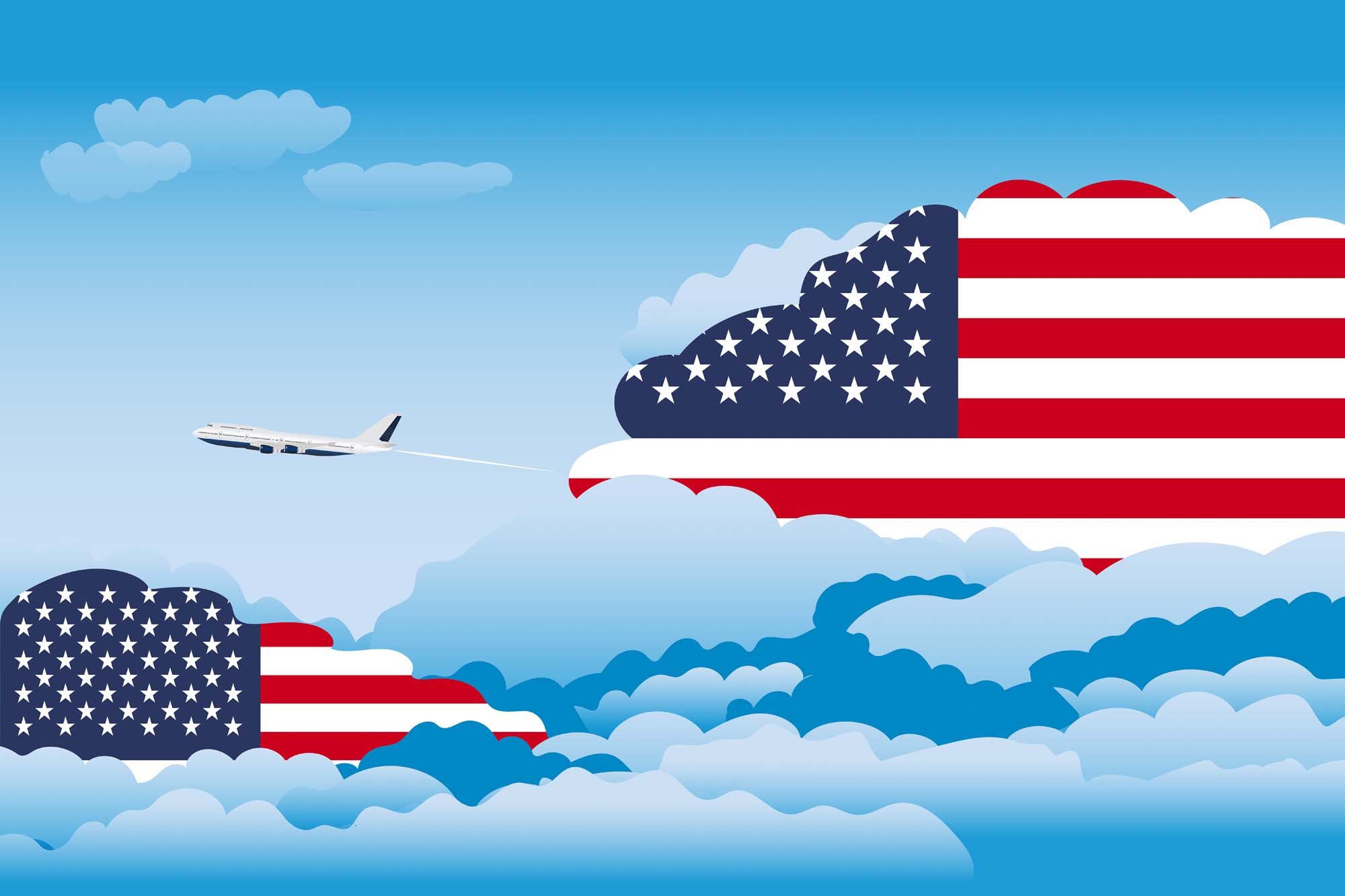USA Day Clouds Blanket Throw image 2
