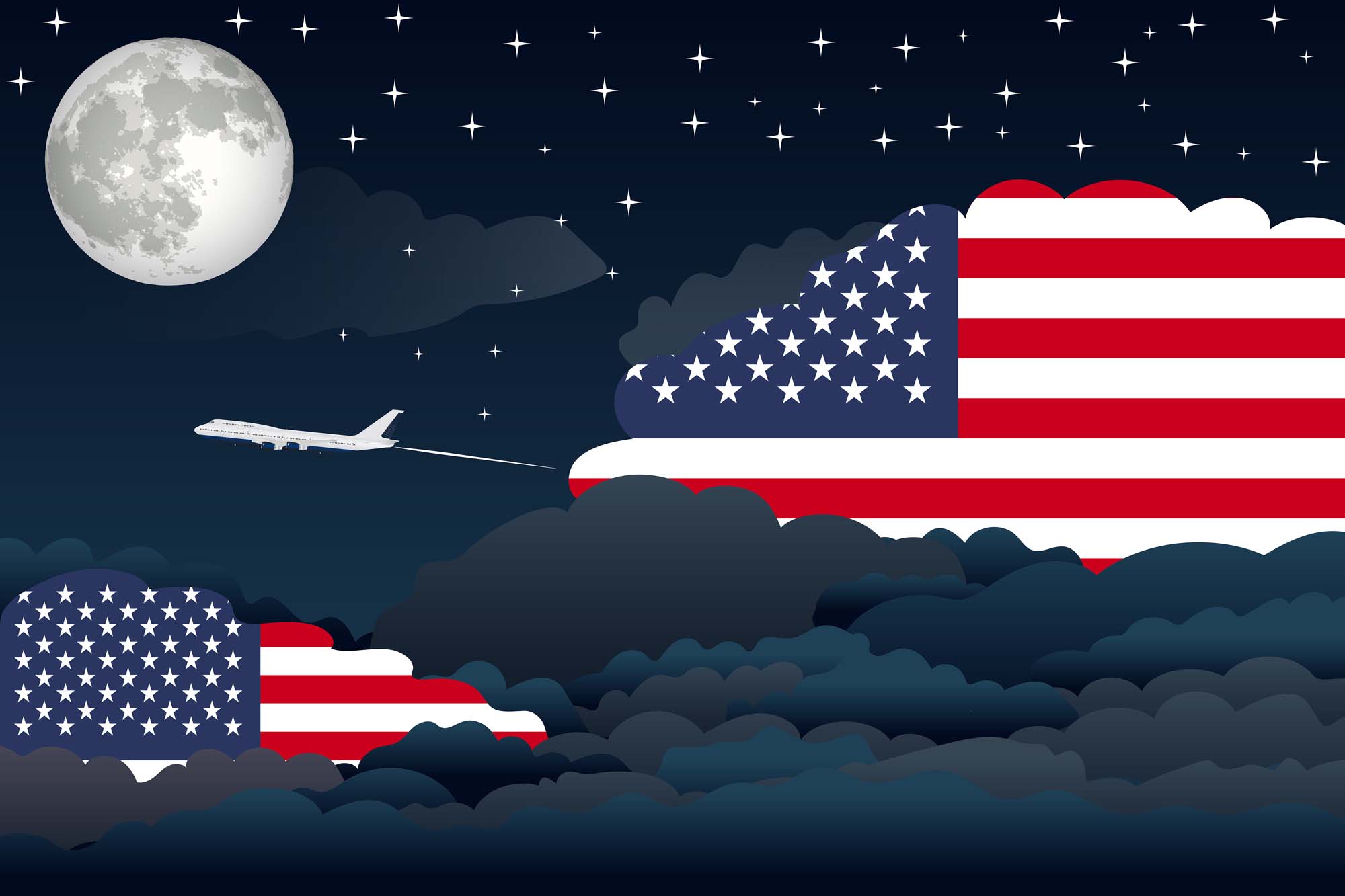 USA Night Clouds Blanket Throw image 2