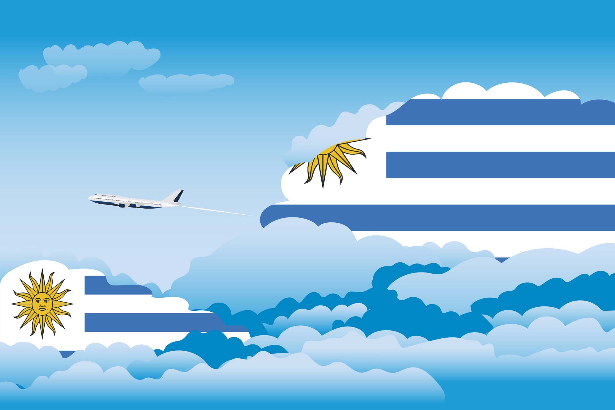 Uruguay Day Clouds Blanket Throw image 2