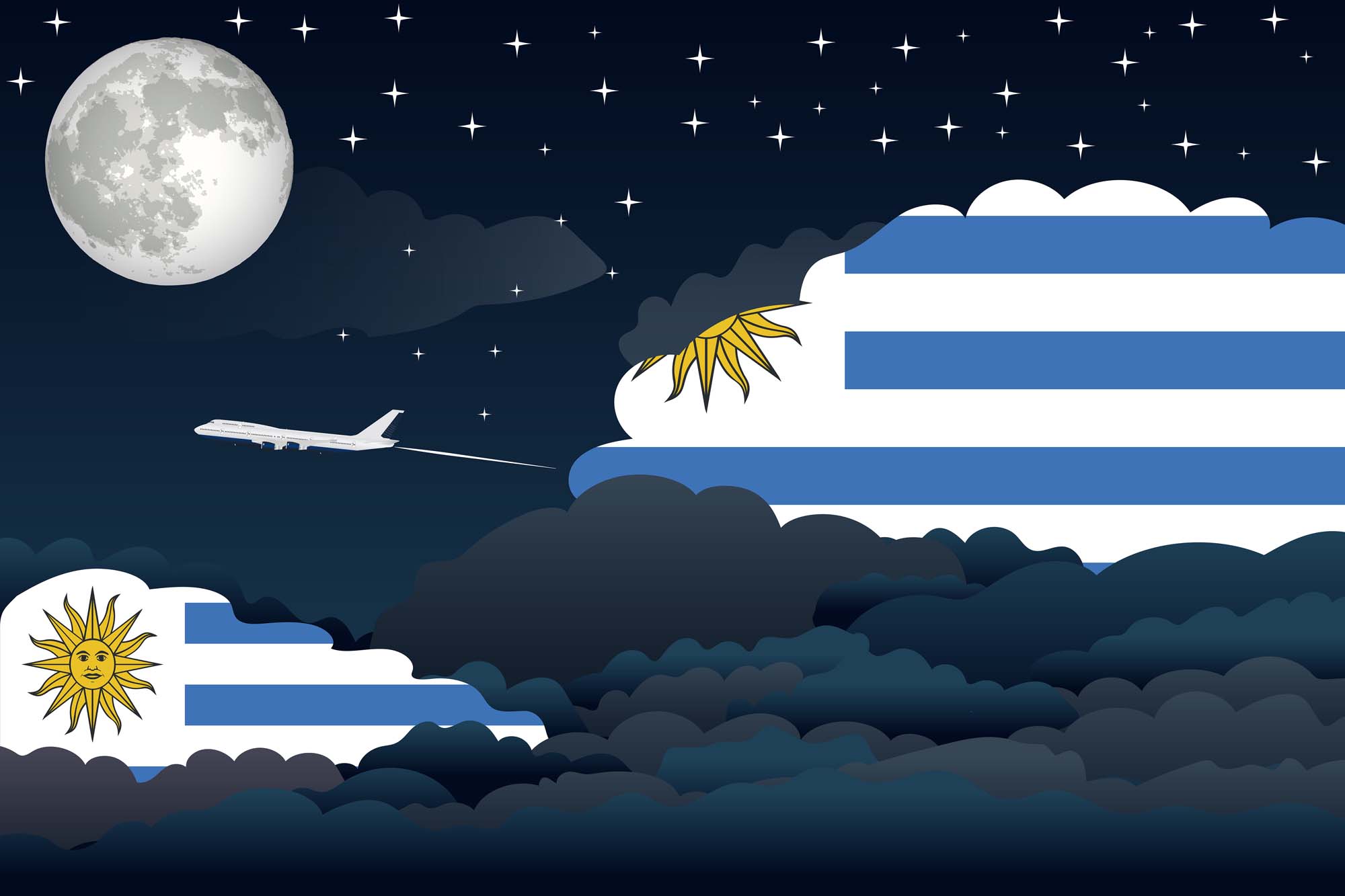 Uruguay Night Clouds Blanket Throw image 2