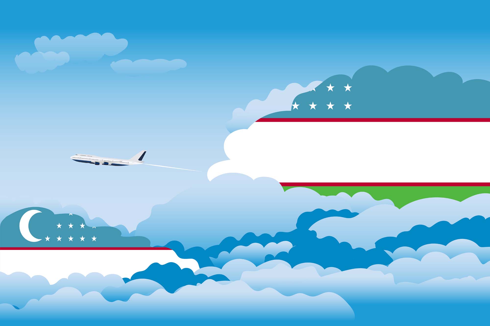 Uzbekistan Day Clouds Blanket Throw image 2
