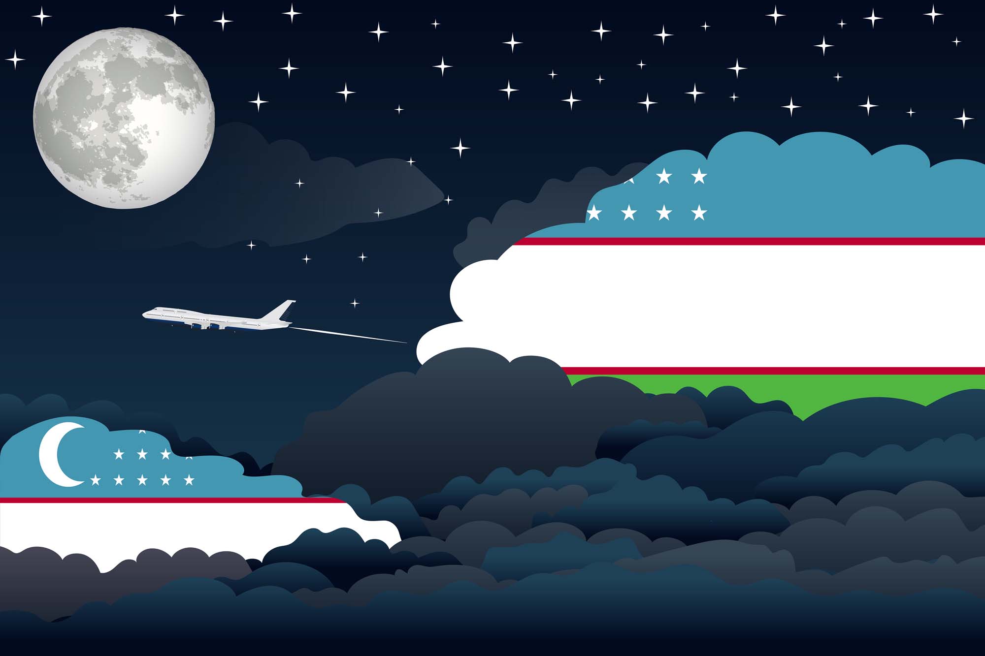 Uzbekistan Night Clouds Blanket Throw image 2