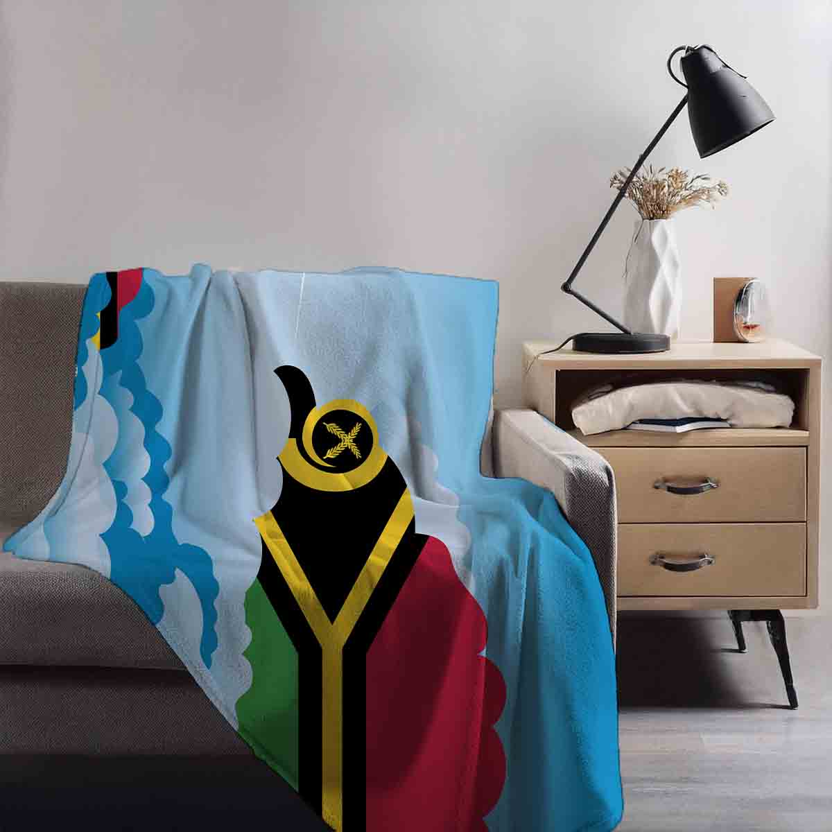 Vanuatu Day Clouds Blanket Throw
