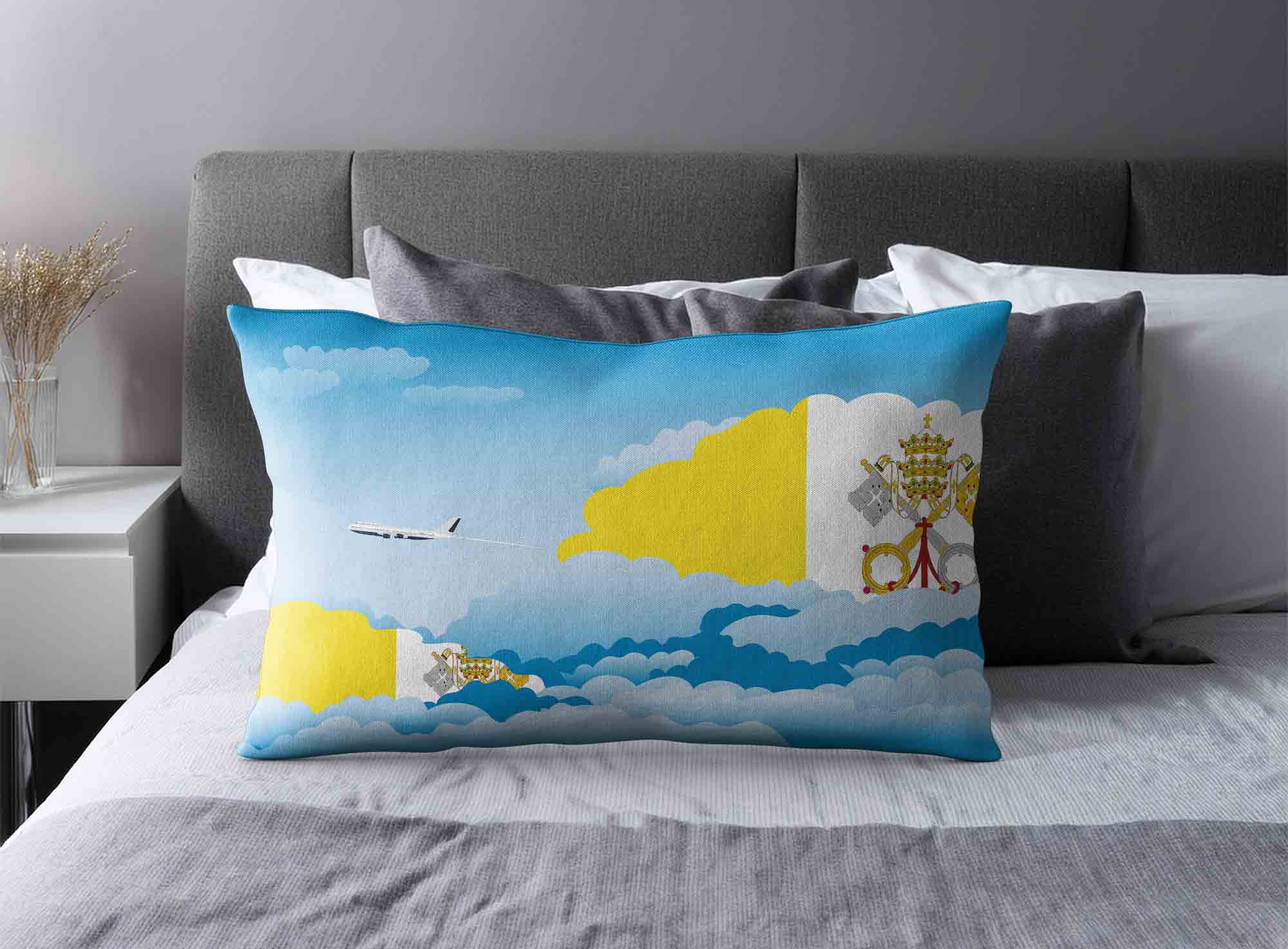 Vatican City Holy See World Airplane Day Clouds Square & Rectangle Pillow Cases | Aviation Sky Travel Decorative Throw Pillow Covers image 2