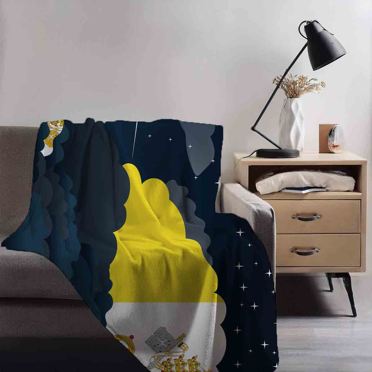 Vatican City Holy See Night Clouds Blanket Throw
