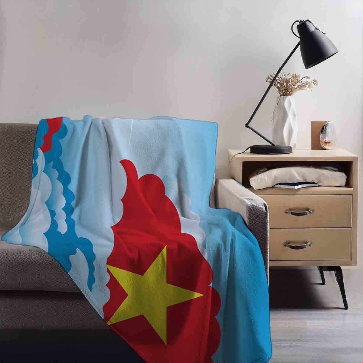 Vietnam Day Clouds Blanket Throw
