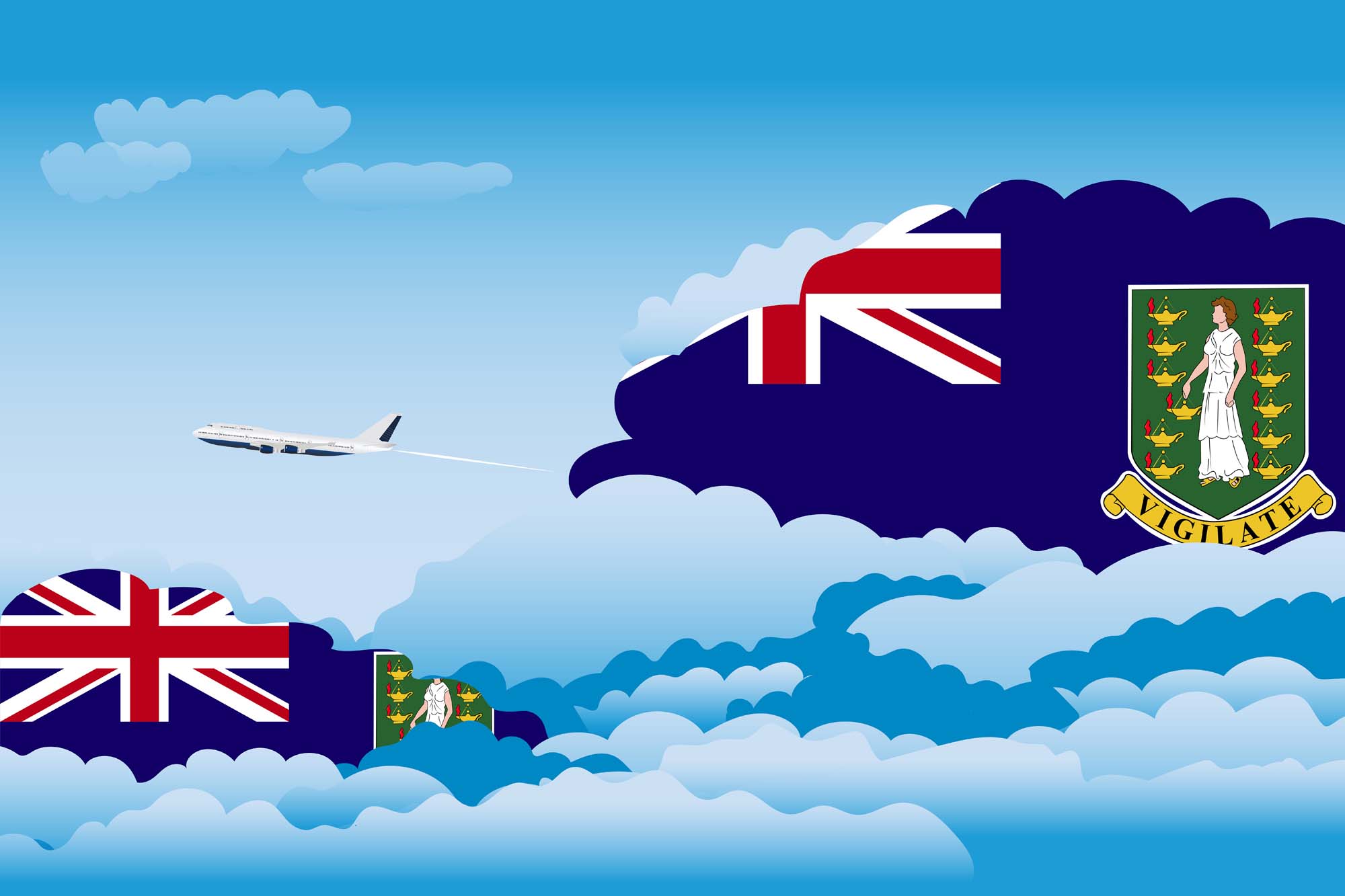 Virgin Islands UK Day Clouds Blanket Throw image 2