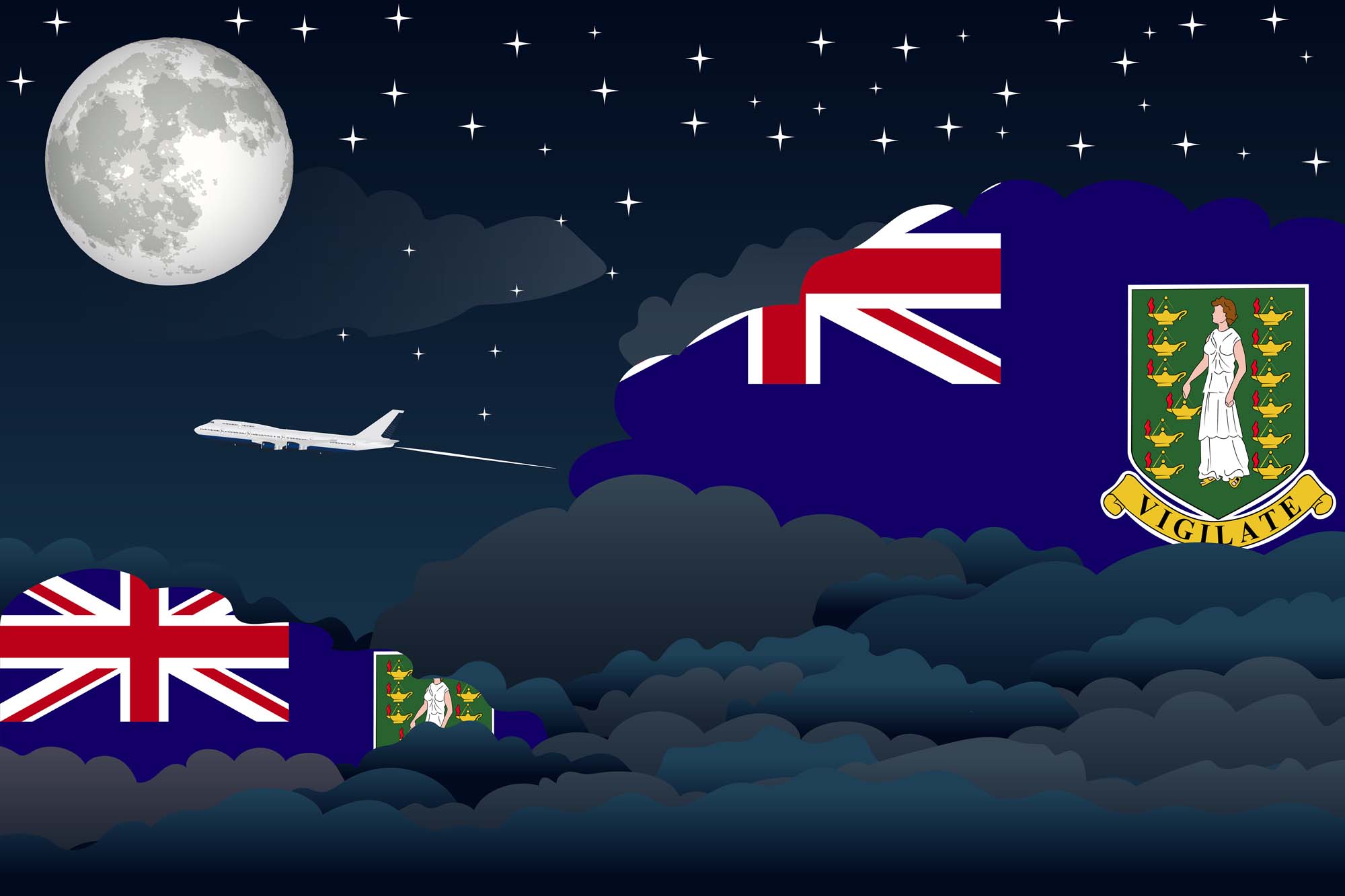 Virgin Islands UK Night Clouds Blanket Throw image 2