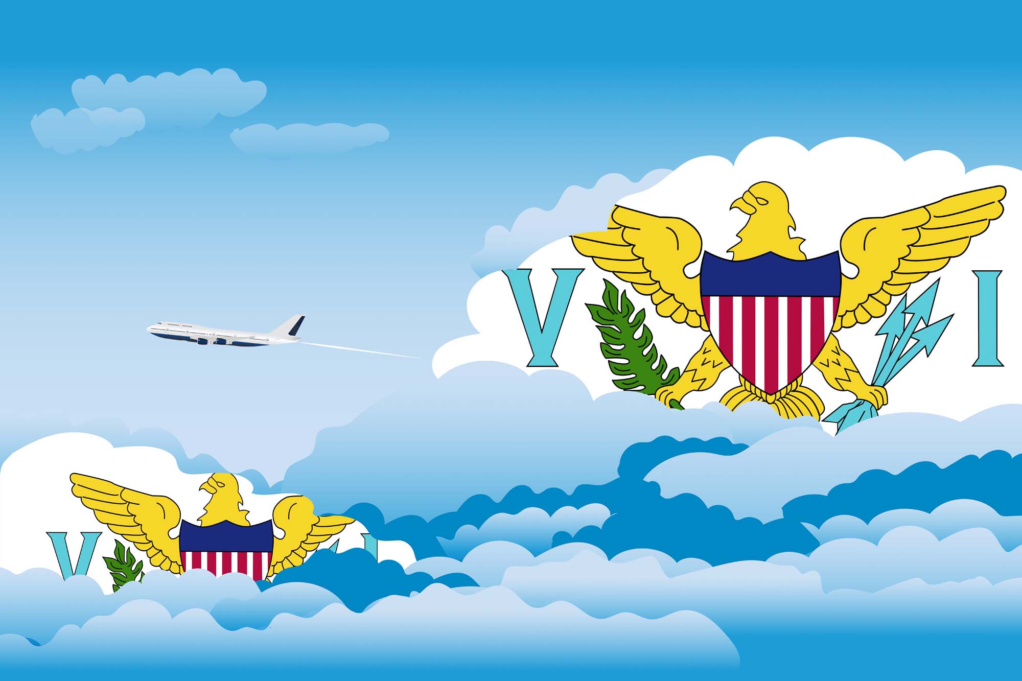 Virgin Islands US Day Clouds Blanket Throw image 2