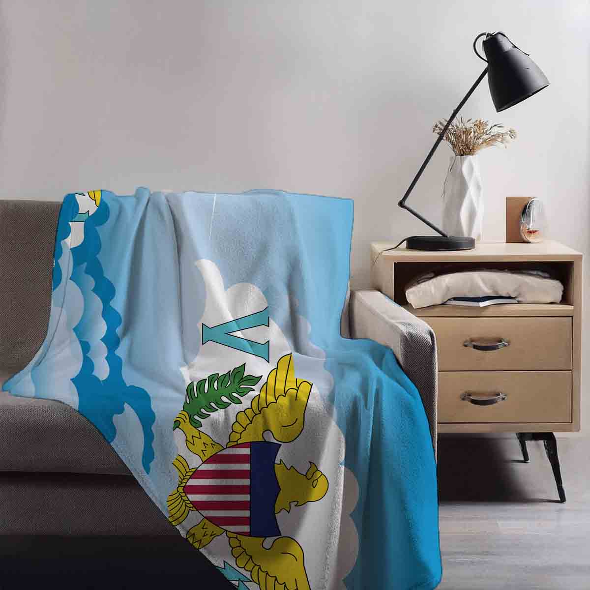 Virgin Islands US Day Clouds Blanket Throw