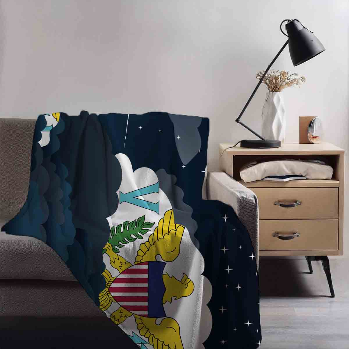 Virgin Islands US Night Clouds Blanket Throw