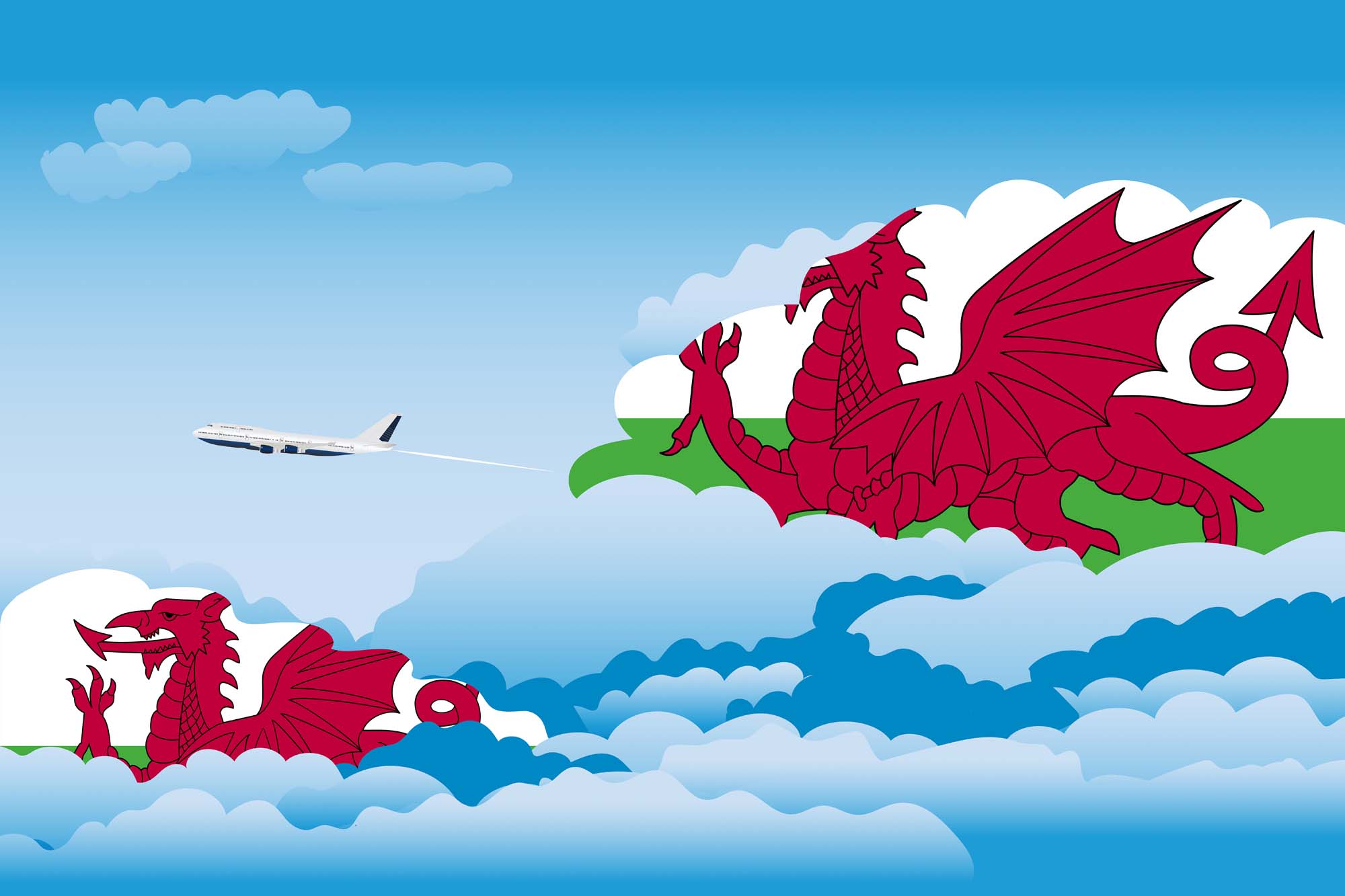 Wales Day Clouds Blanket Throw image 2