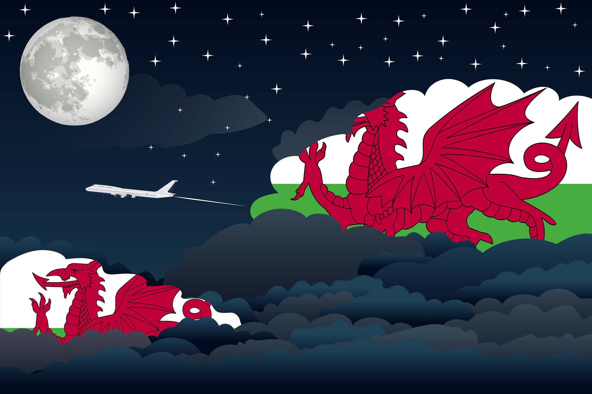 Wales Night Clouds Blanket Throw image 2
