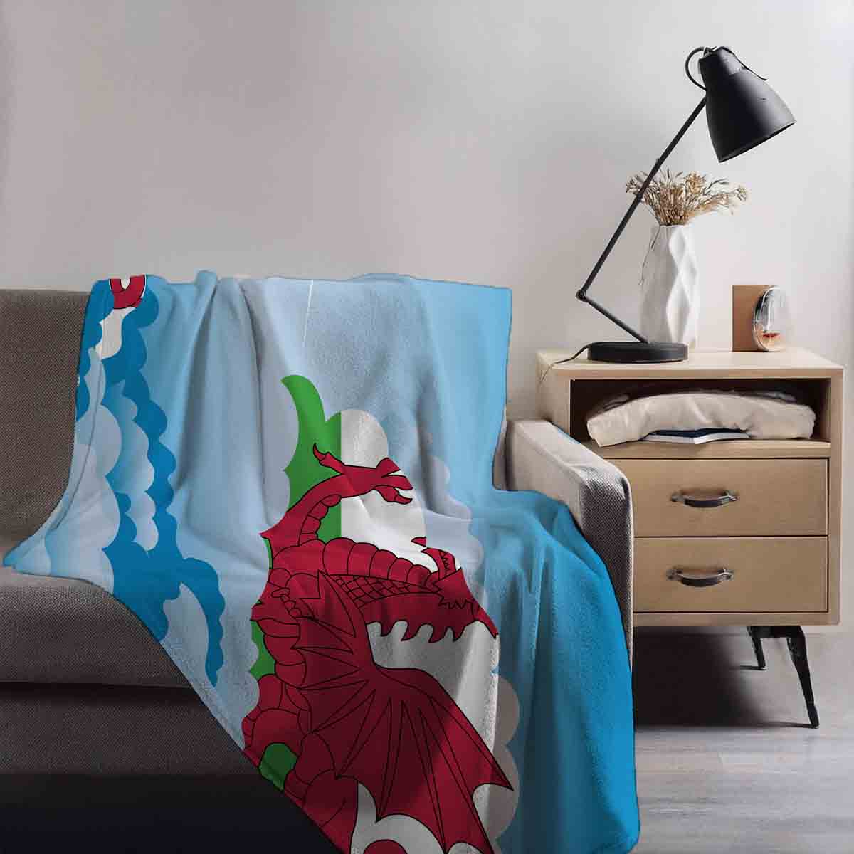 Wales Day Clouds Blanket Throw