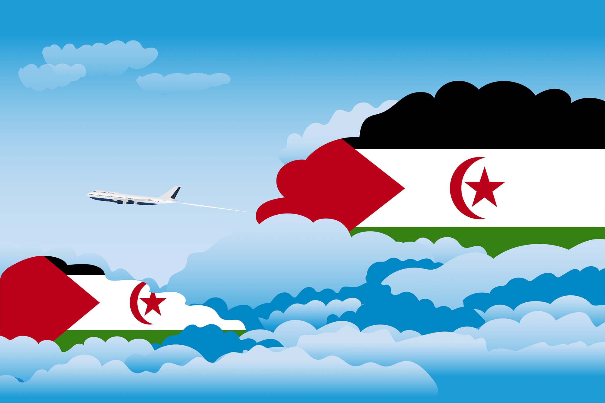 Western Sahara Day Clouds Blanket Throw image 2