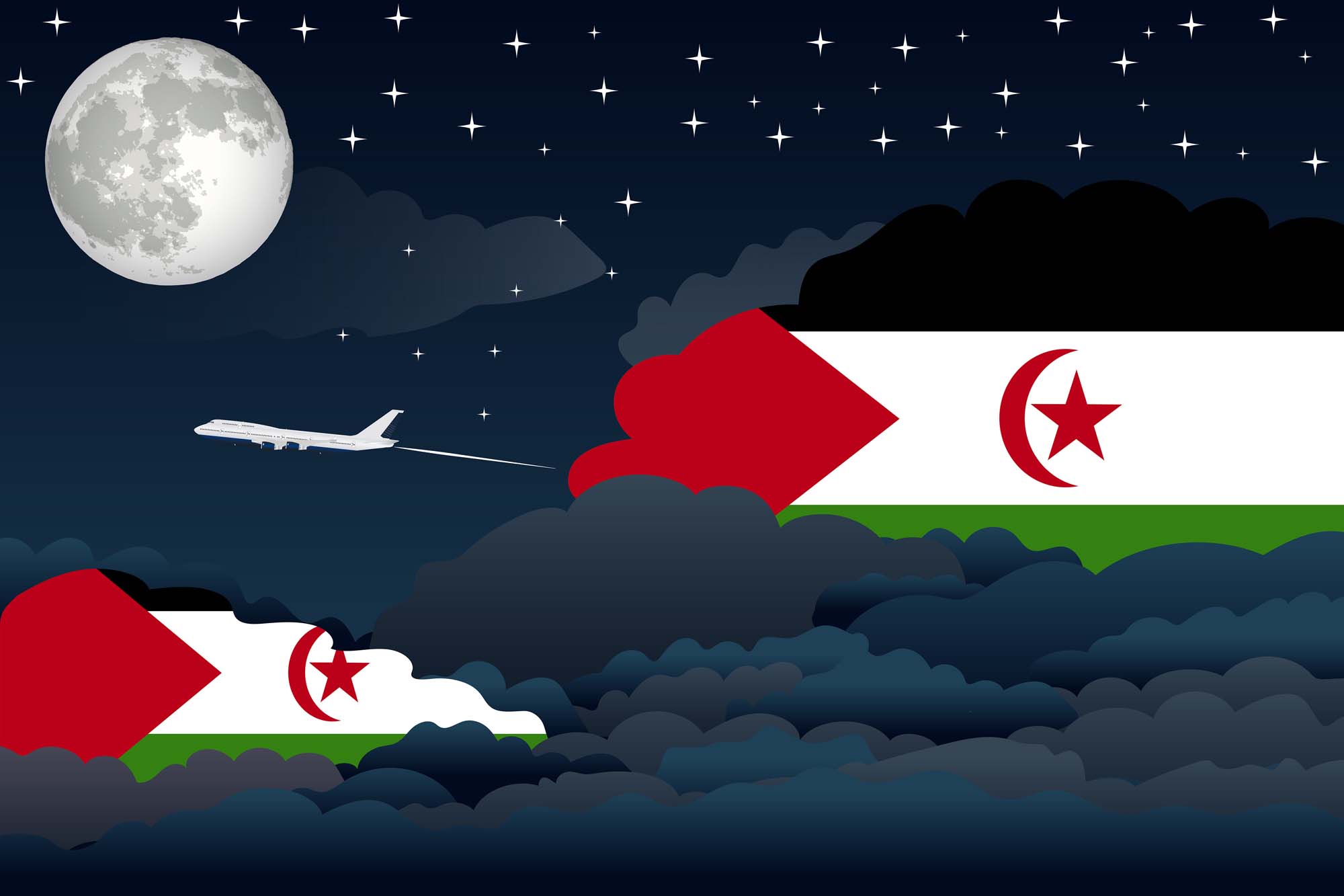 Western Sahara Night Clouds Blanket Throw image 2