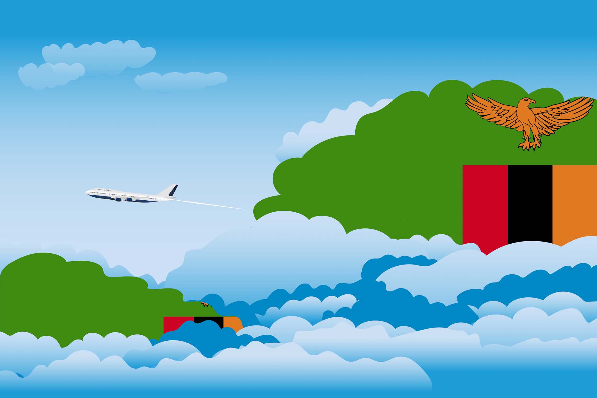 Zambia Day Clouds Blanket Throw image 2