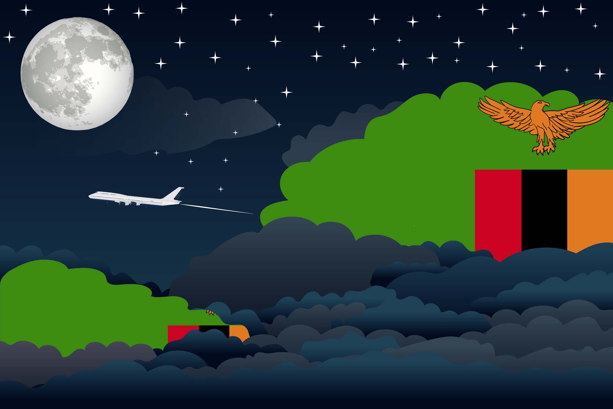 Zambia Night Clouds Blanket Throw image 2