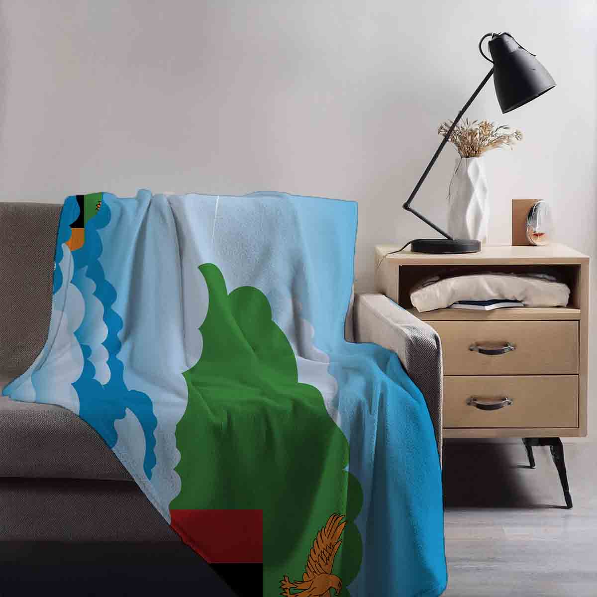 Zambia Day Clouds Blanket Throw