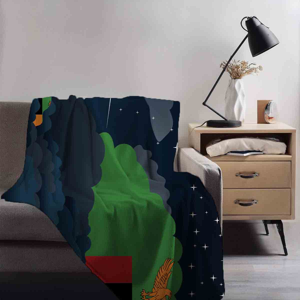 Zambia Night Clouds Blanket Throw