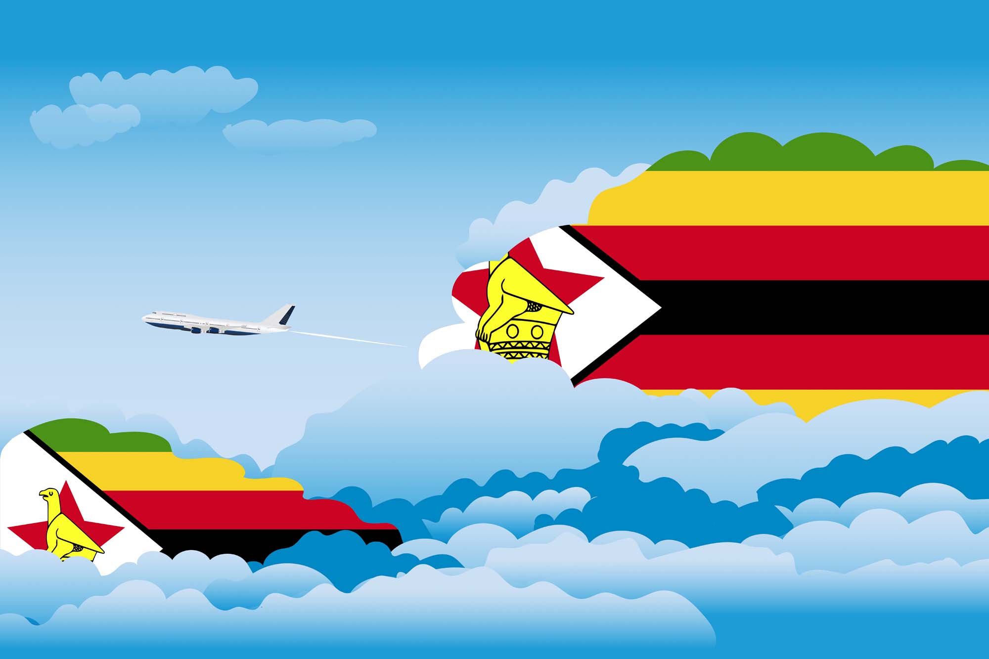 Zimbabwe Day Clouds Blanket Throw image 2