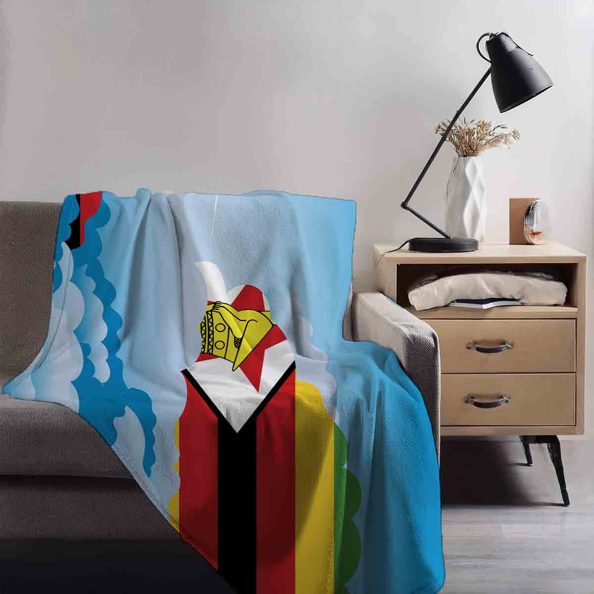 Zimbabwe Day Clouds Blanket Throw